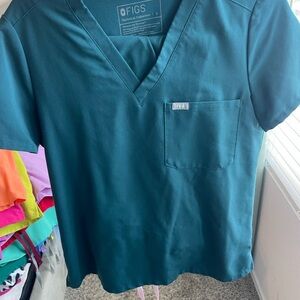 Figs Blue V-Neck Scrub Set with Joggers